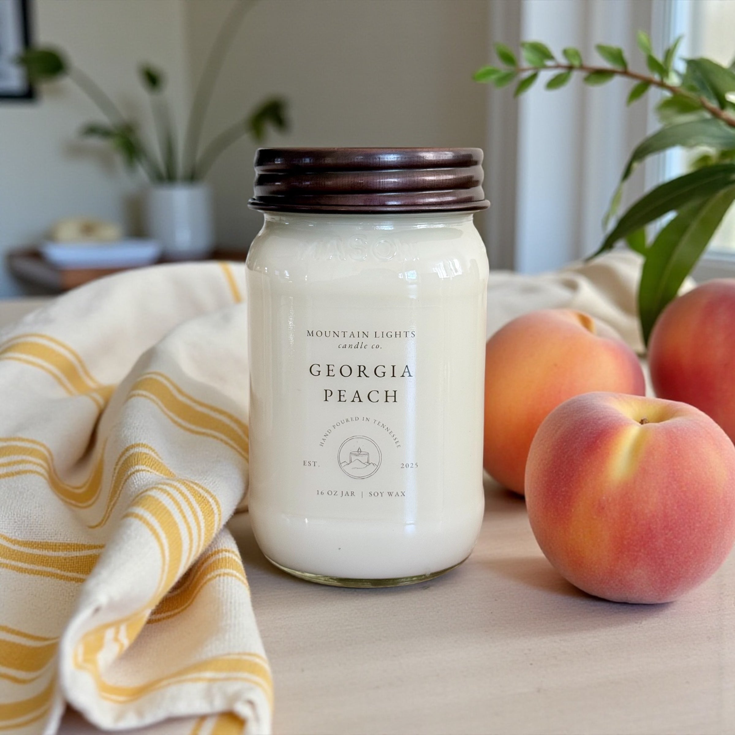 Georgia Peach 16 oz candle – Mountain Lights Candle Co.