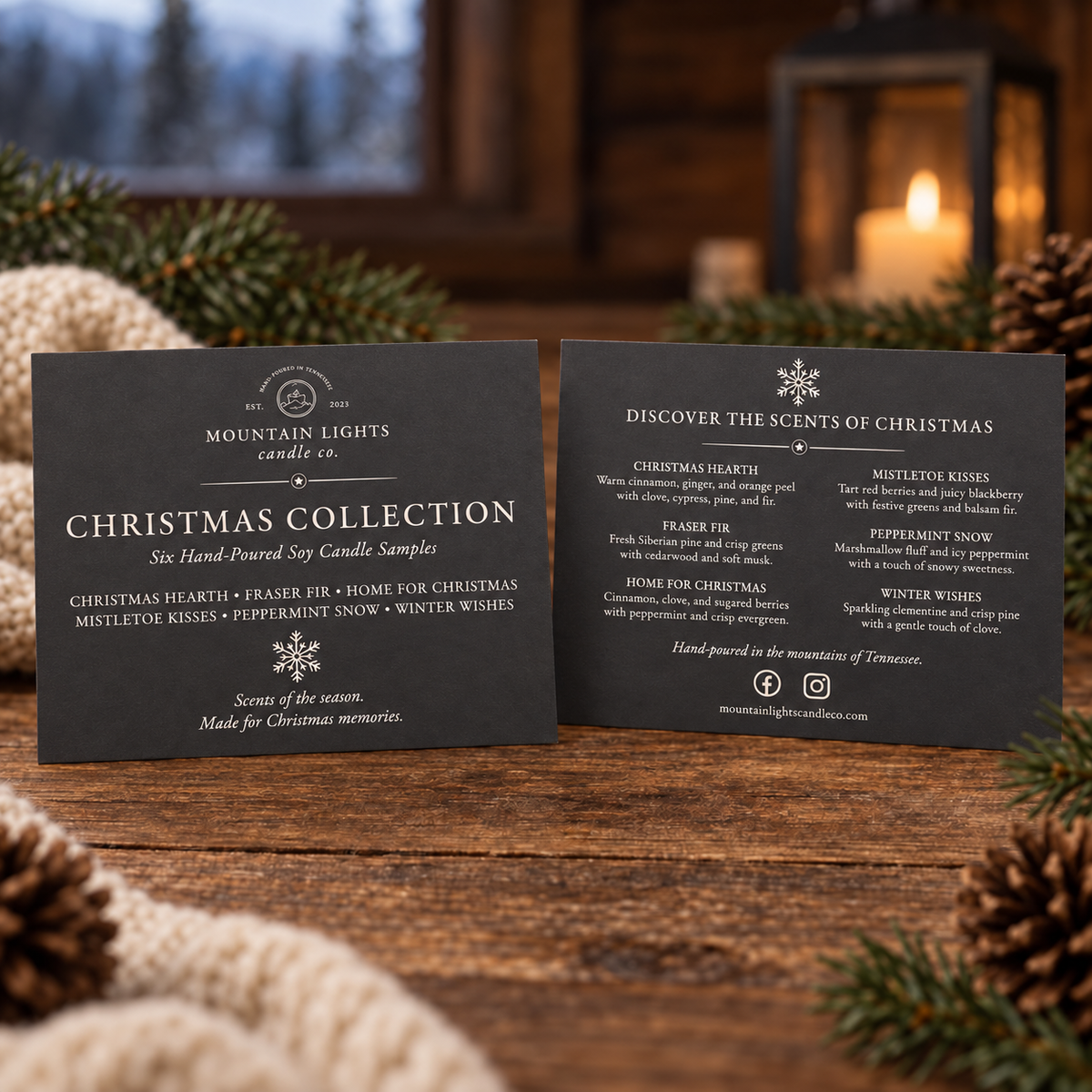 Christmas Collection Sampler Set | Six Hand-Poured Soy Candle Samples