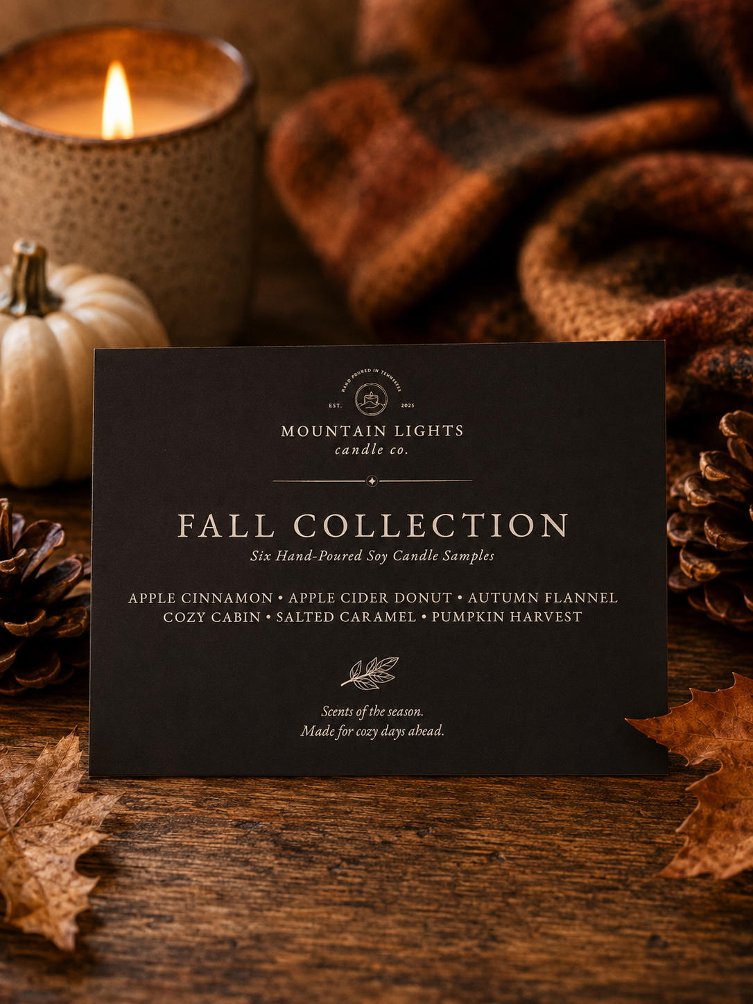 Fall Collection Sampler Box | Six Hand-Poured Soy Candle Samples