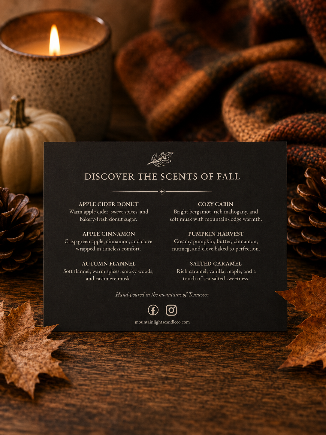 Fall Collection Sampler Box | Six Hand-Poured Soy Candle Samples